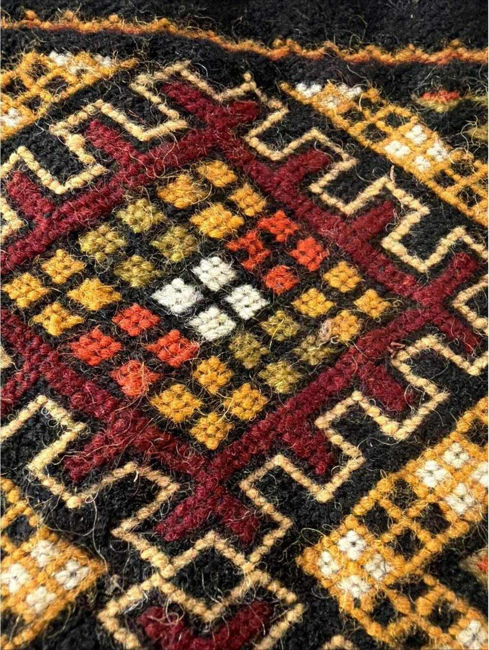Vtg 20x15” Wool Ethnic Tribal Southwestern Cowboy Kilim Lumbar Throw Pillow Pair - Picture 4 of 7